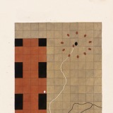 ‘Experience III’, acrylic, watercolour and ink on paper, 19 x 14cm, June 2004. Photography: Michele Brouet.