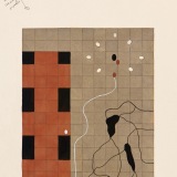 ‘Experience IV’, acrylic, watercolour and ink on paper, 19 x 14cm, June 2004. Photography: Michele Brouet.