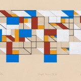 ‘Simple Forms IV (A)’, acrylic and ink on paper, 16.5 × 34.5cm, April 2024. Photography: Michele Brouet.