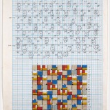 ‘(2,3,5) x 8 Rotations’, acrylic, ink and pencil on paper, 30 x 21cm (paper size), August 2014. Photography: Michele Brouet.