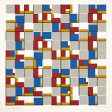 ‘(2,3,5) x 8 Rotations’, acrylic and ink on paper, 64 x 64cm, September 2014. Photography: Michele Brouet.