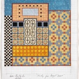Study for ‘Royal Doors’, acrylic, ink and watercolour on graph paper, 28 x 21cm (paper size), 15 November 2018. Photography: Michele Brouet.