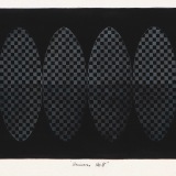 ‘Universe No 8’, Ink and collage on paper, 15 x 40cm, September 1994. Photography: Michele Brouet.
