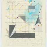 ‘Study for "Simple Forms XI"’, acrylic, ink and pencil on graph paper, 31 × 27cm (paper size), 25 February 2024. Photography: Michael Bradfield.