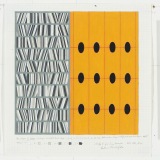 ‘Study II for "S­criptorium"’, acrylic and ink on graph paper, 30.0 × 28.5cm (paper size), 12 May 2024. Photography: Michael Bradfield.