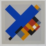 ‘Geometric Variation IV’, Screen print on paper, 36 x 36cm, 1991. Photography: Self.