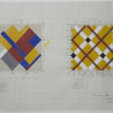 ‘Working drawing reliefs- Method 2’, acrylic and pencil on graph paper, 35.7 x 50.7cm (paper size), Late 1990. Photography: Michele Brouet.
