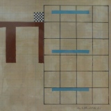 ‘Untitled no. 21’, acrylic and collage on graph paper, 14 x 31cm 1990. Photography: Self.