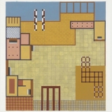‘Study for Piazza’, acrylic, ink and watercolour on paper, 40 x 37cm, March 2015. Photography: Michele Brouet.