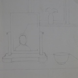 ‘Self Portrait’, Pencil on paper, 56 x 56cm (paper size), 1975. Photography: Self.