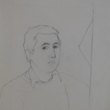‘Self Portrait’, Pencil on paper, 58 x 45cm (paper size), 1975. Photography: self.