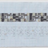 ‘(2,3,5) x 5 rotations’, acrylic, ink and pencil on graph paper, 20 x 43 cm (paper size), June 2013. Photography: docQment.