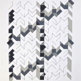 ‘(3,5,8) Subtractive x 4’, acrylic and ink on paper, 44 x 34cm, June 2012. Photography: Self.