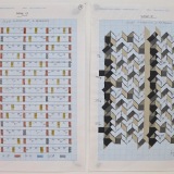 ‘(2,5,8) Subtractive, 6 Rotations’, Number sequence and working drawing, Pencil, ink and acrylic on graph paper, 29.8 x 21.1cm (paper size, each sheet), May 2012. Photography: Self.