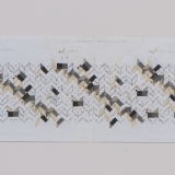‘Working drawing, (3,5,13) Subtractive x 11 times’, acrylic, ink and pencil on graph paper, 19.5 x 153.5cm (paper size) 2011. Photography: Simon Peter Fox.