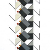‘(3,5,13) Subtractive, Cluster I’, acrylic and ink on paper, 22 x 10cm, 2011. Photography: Self.