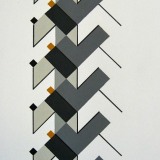 ‘(3,5,13) Subtractive, Cluster II’, acrylic and ink on paper, 24 x 8cm, 2011. Photography: Self.