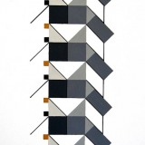 ‘(3,5,13) Subtractive, Cluster V’, acrylic and ink on paper, 22 x 9cm, 2011. Photography: Self.