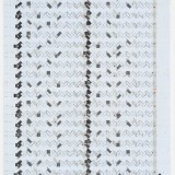 Working drawing, ‘(3,8,21) Non subtractive x 15’, 60 x 43cm, acrylic, ink and pencil on graph paper, July 2008. Photography: Michele Brouet.