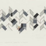 ‘(3,5,8) Subtractive, Rotations 5 times’, acrylic and ink on paper, 8 x 66cm, 2010. Photography: Michele Brouet.